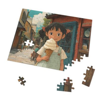 Young Anime Girl with an Ice Cream Cone  Jigsaw Puzzle (30, 110, 252, 500,1000-Piece)