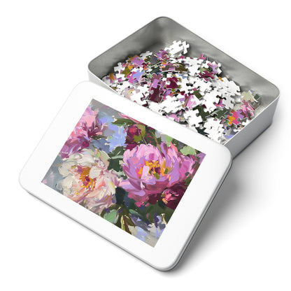 Oil Painting of Pink Flowers  Jigsaw Puzzle (30, 110, 252, 500,1000-Piece)