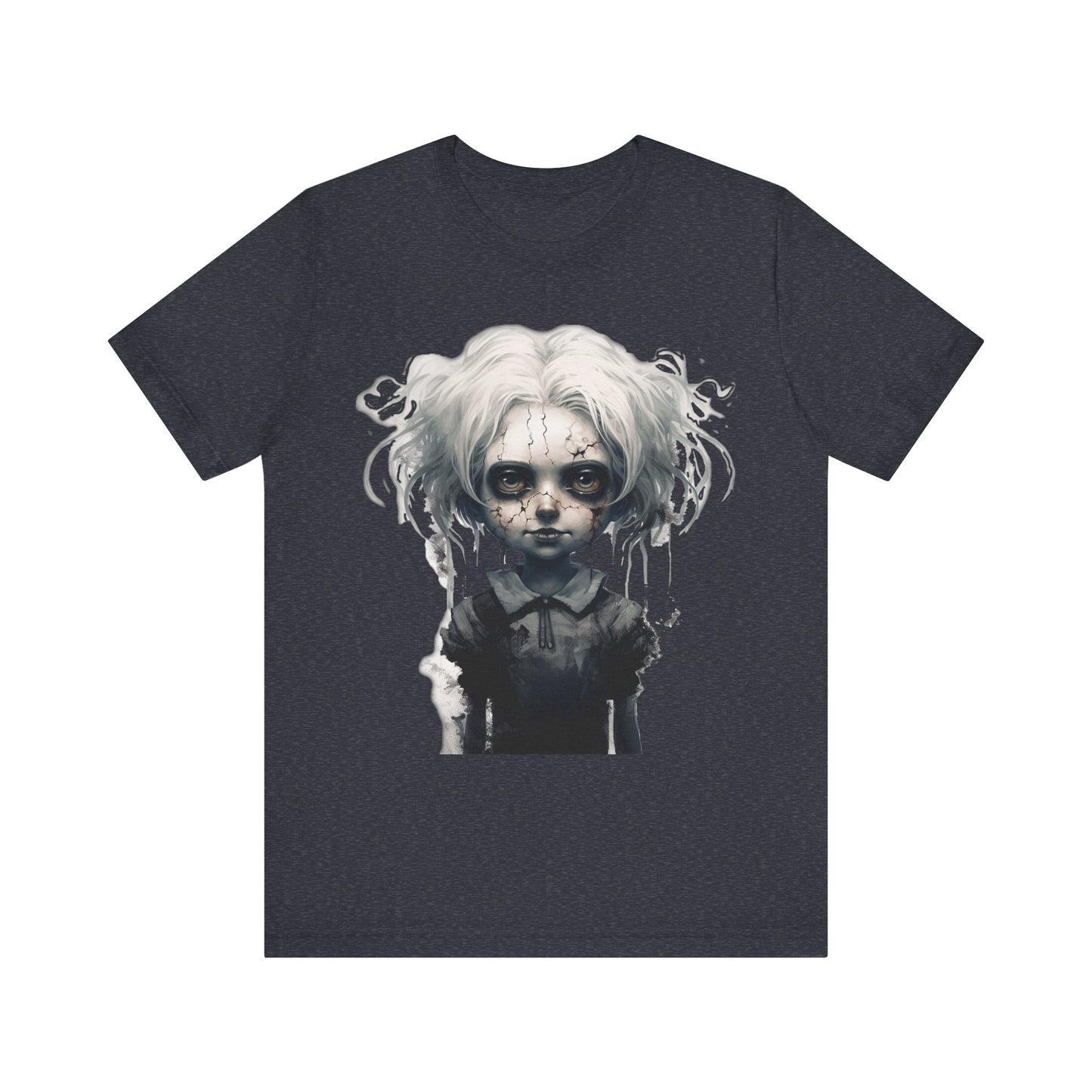 Creepy Doll Halloween Unisex Jersey Short Sleeve Tee