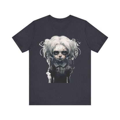 Creepy Doll Halloween Unisex Jersey Short Sleeve Tee