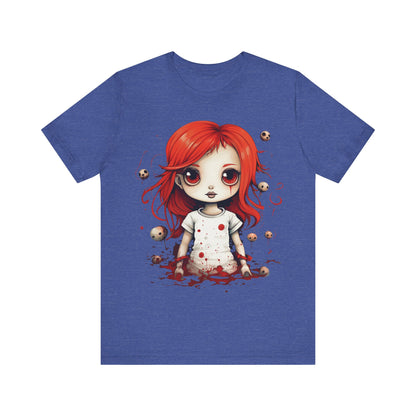 Pretty Creepy Doll Halloween Unisex Jersey Short Sleeve Tee