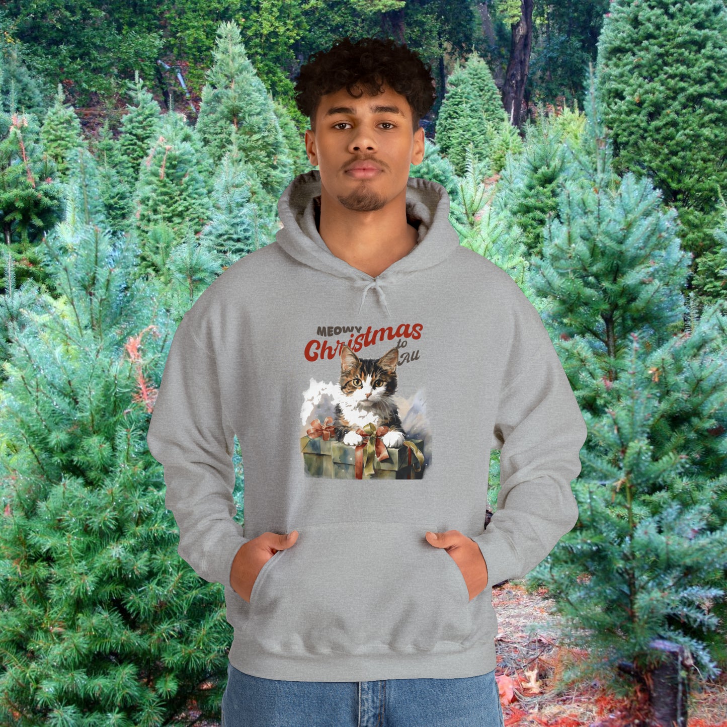 Meowy Christmas: Cute and Cozy Cat Hooded Sweatshirt Hoodie Ideal Gift for Cat Owners