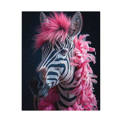 Zebra with Pink Boa Jigsaw Puzzle (30, 110, 252, 500,1000-Piece)