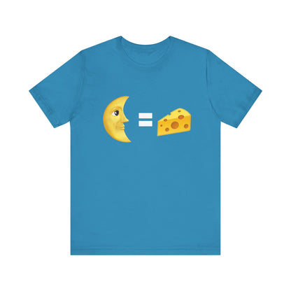 Funny Cheese & Moon Graphic Unisex Tee - Perfect for Food Lovers