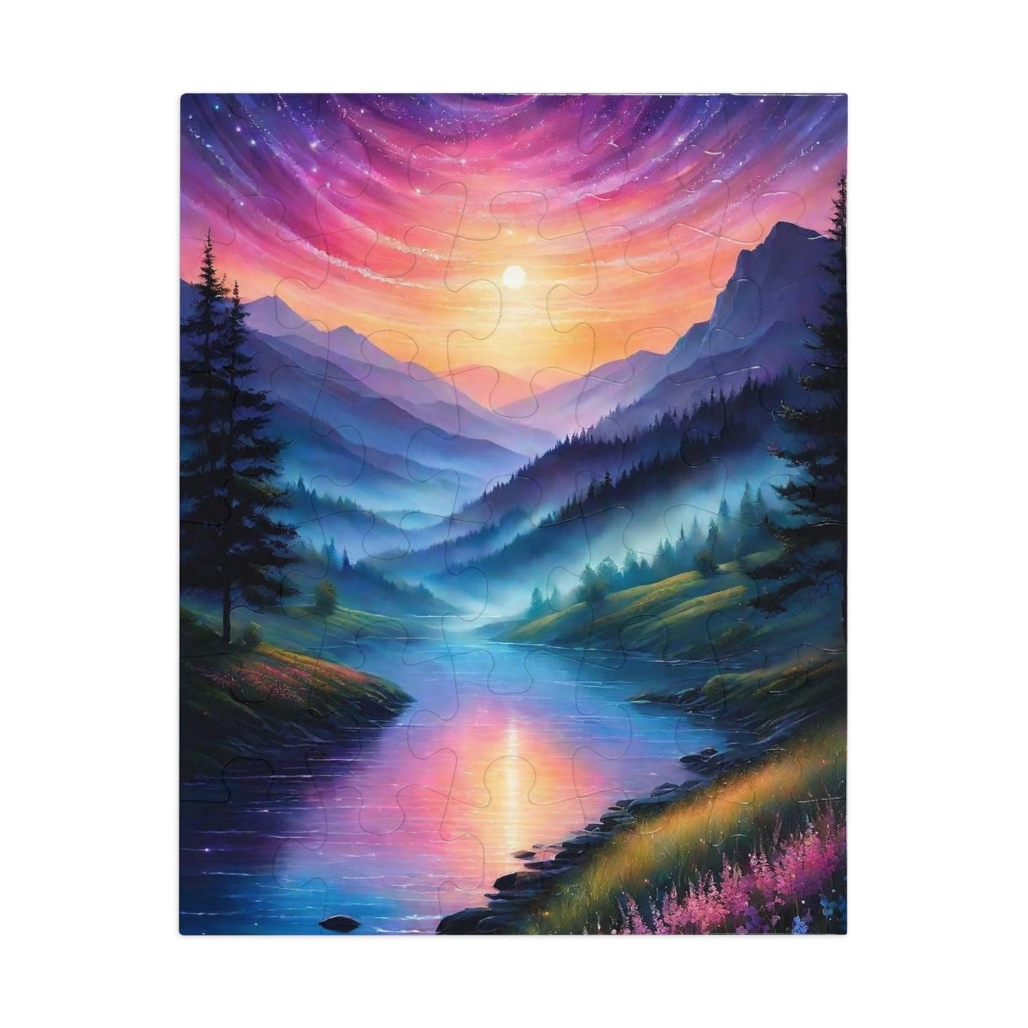 Colorful Abstract Mountain Landscape  Jigsaw Puzzle (30, 110, 252, 500,1000-Piece)