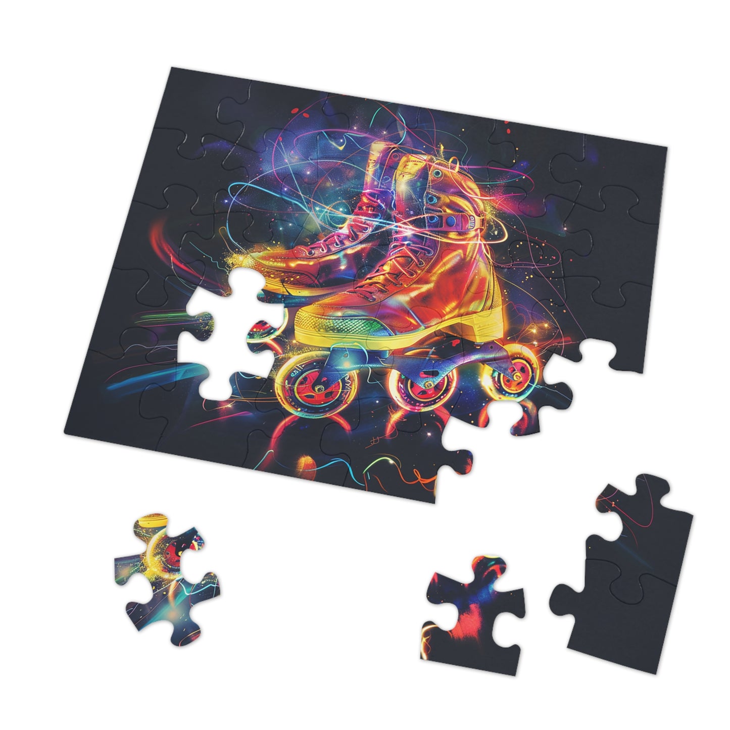 Psychedelic Rollerblades Jigsaw Puzzle (30, 110, 252, 500,1000-Piece)