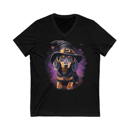 Dachshund Halloween V-Neck Tee
