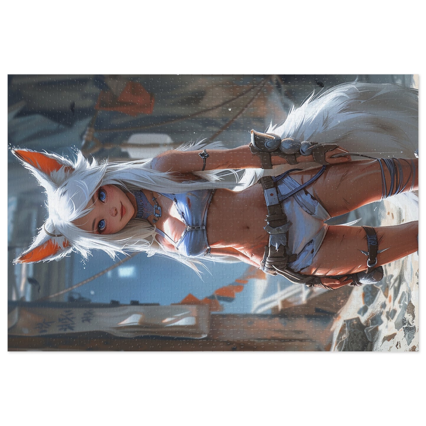 Anime Female Fox Warrior  Jigsaw Puzzle (30, 110, 252, 500,1000-Piece)