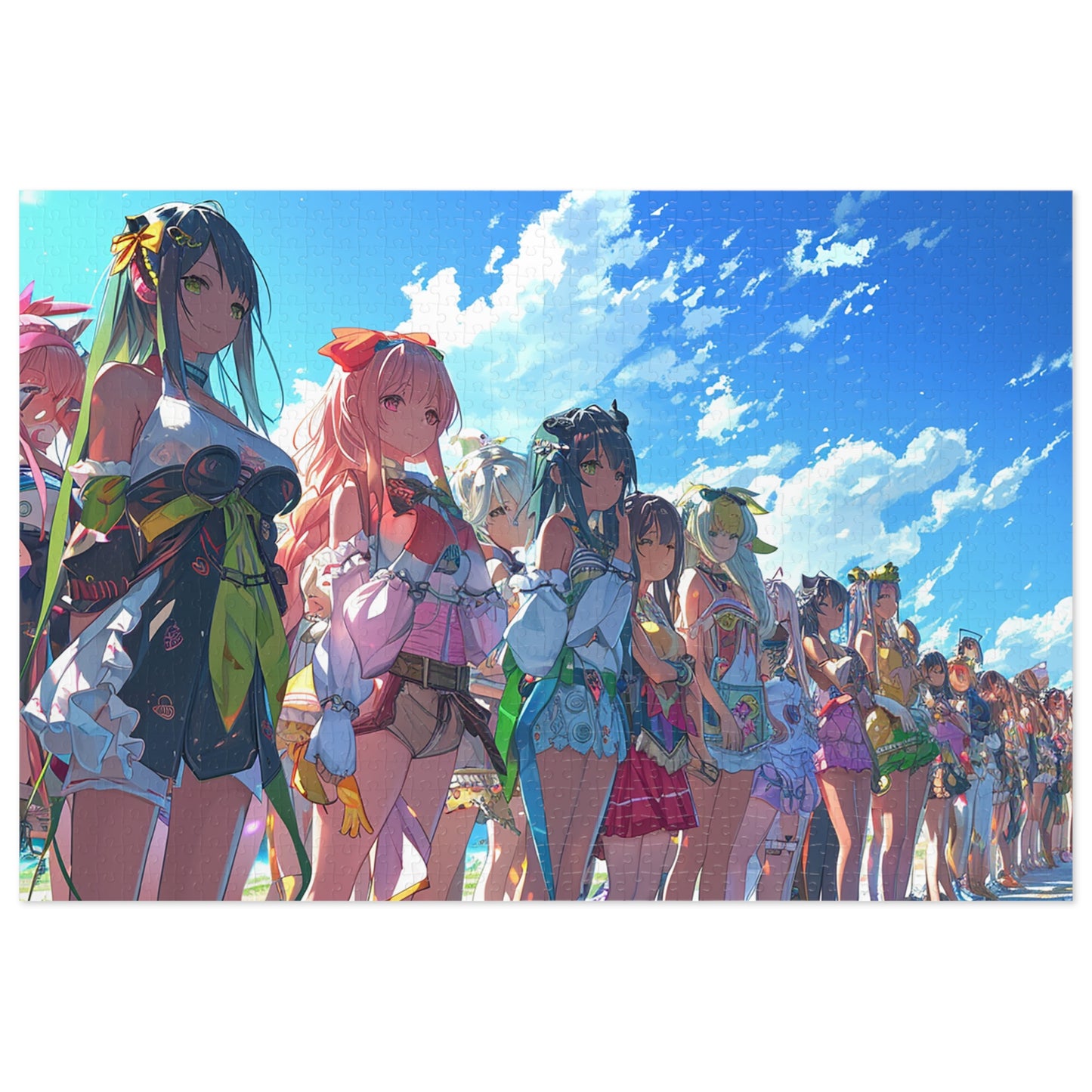 Anime Girl Lineup  Jigsaw Puzzle (30, 110, 252, 500,1000-Piece)