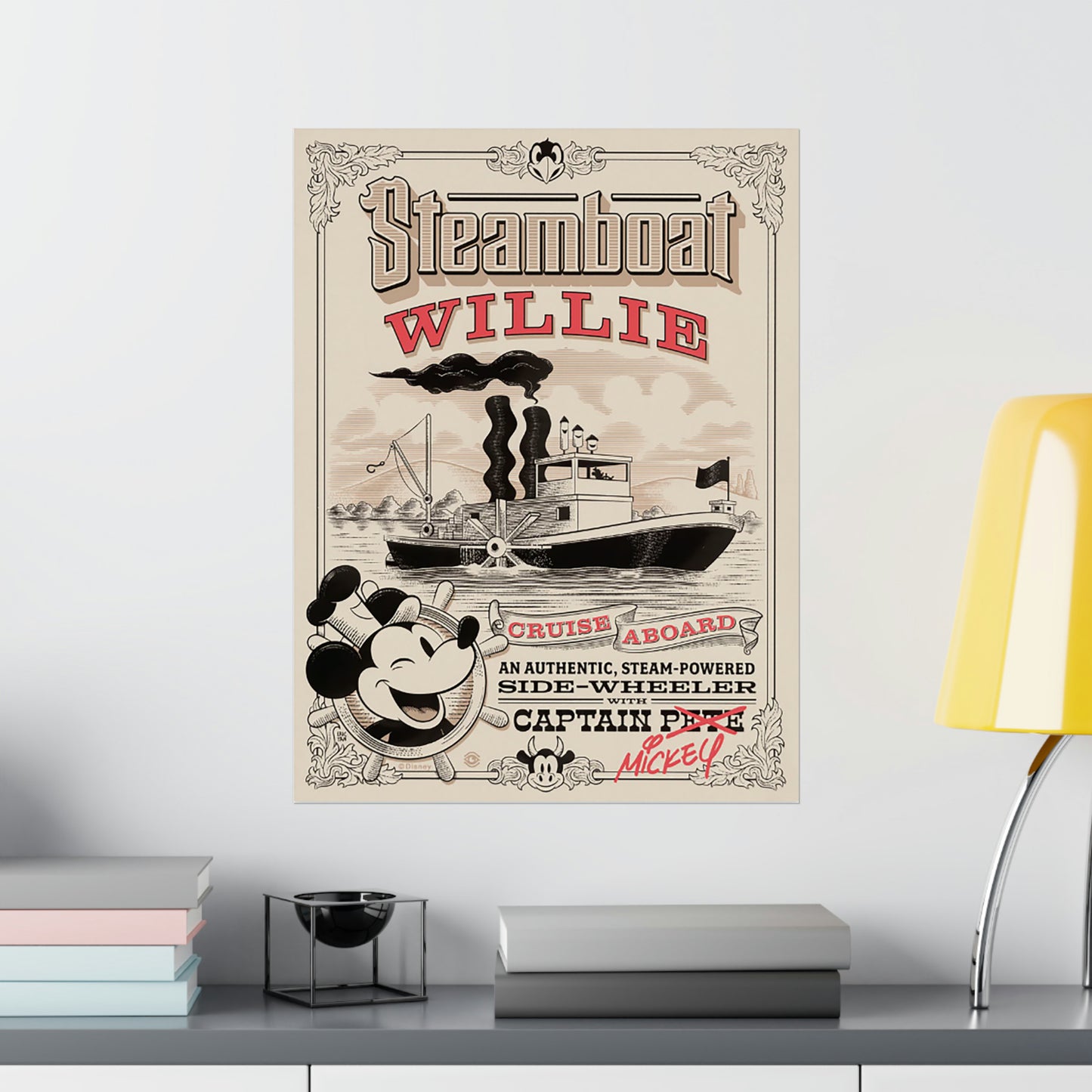 Steamboat Willie Matte Vertical Poster