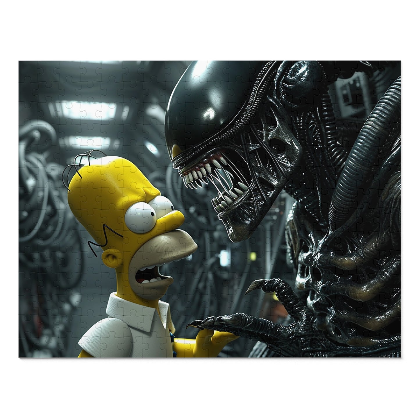 The Alien Meets Homer Jigsaw Puzzle (30, 110, 252, 500,1000-Piece)