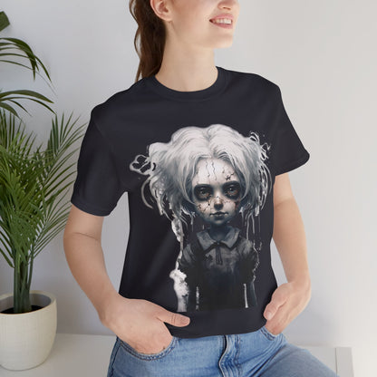 Creepy Doll Halloween Unisex Jersey Short Sleeve Tee