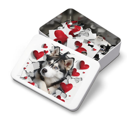 Valentine's Breakout Husky Jigsaw Puzzle (30, 110, 252, 500,1000-Piece)