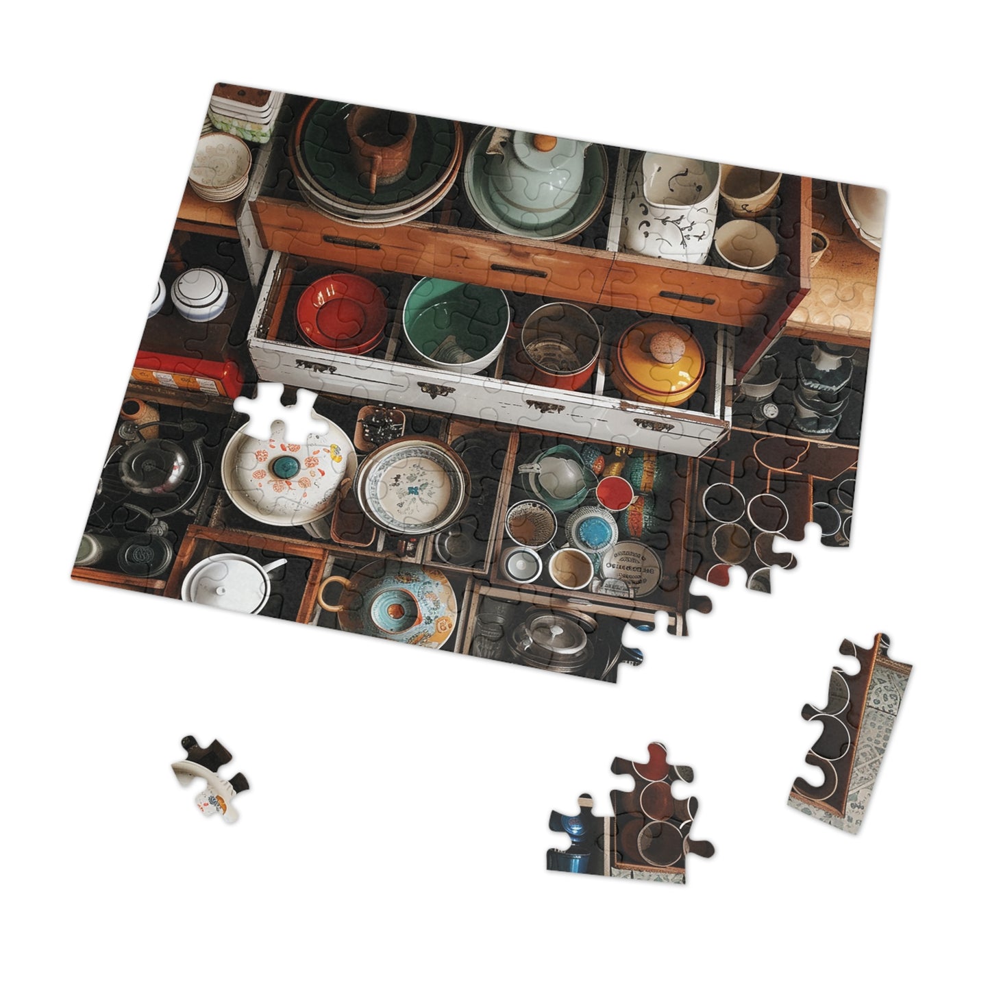 Cluttered Antique Drawers  Jigsaw Puzzle (30, 110, 252, 500,1000-Piece)