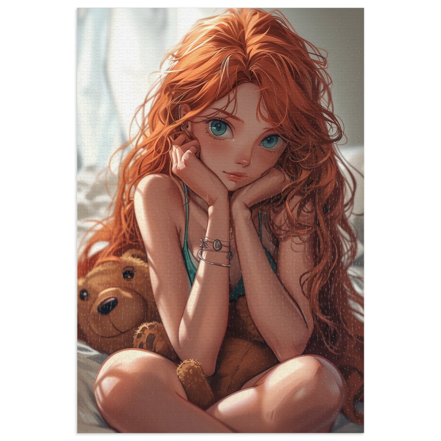 Redheaded Anime Girl  Jigsaw Puzzle (30, 110, 252, 500,1000-Piece)