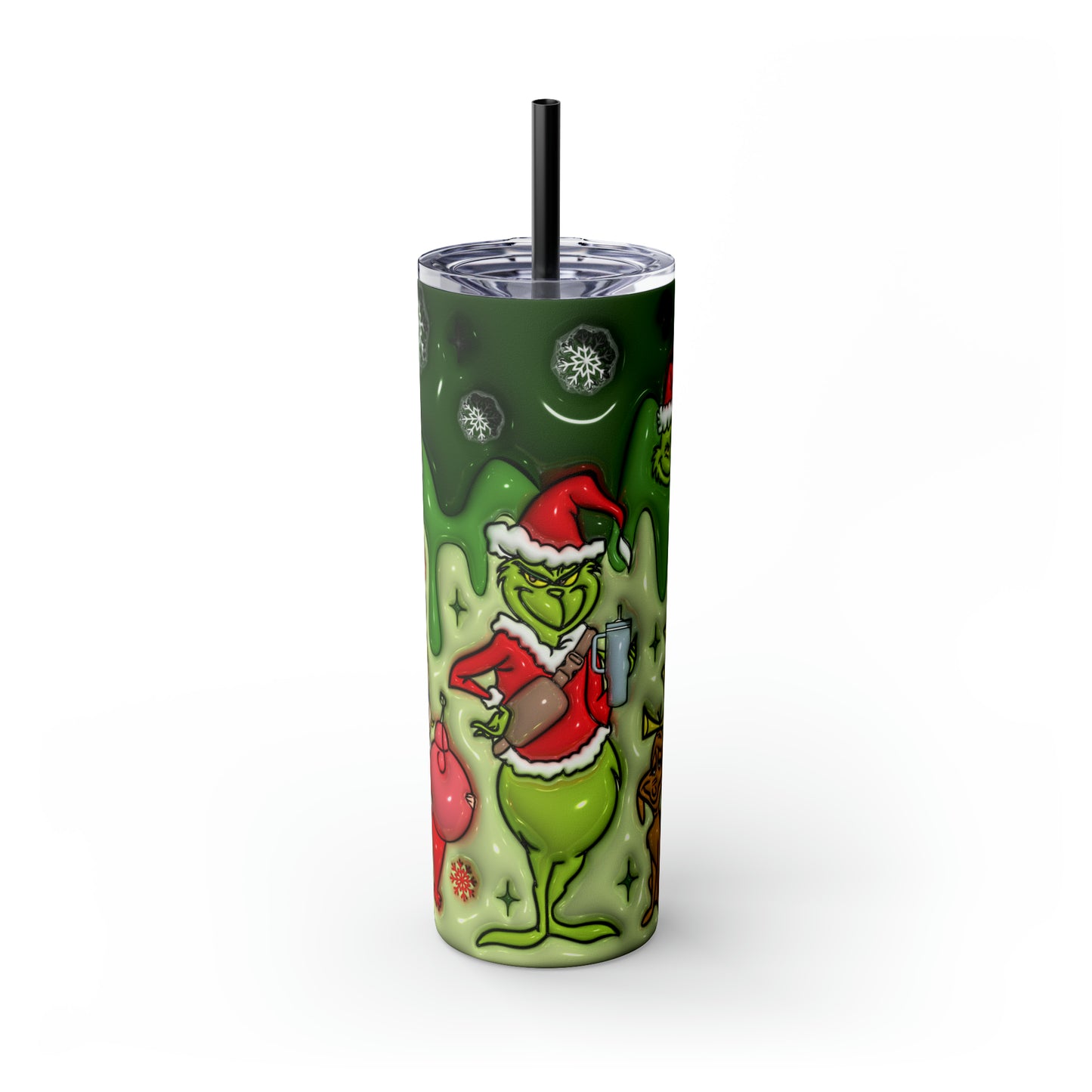 Mr Grinch  Skinny Tumbler with Straw, 20oz