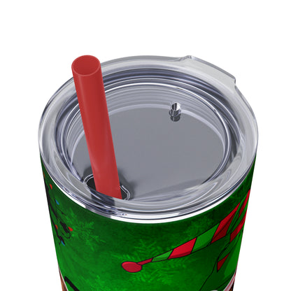 Christmas Friends  Skinny Tumbler with Straw, 20oz