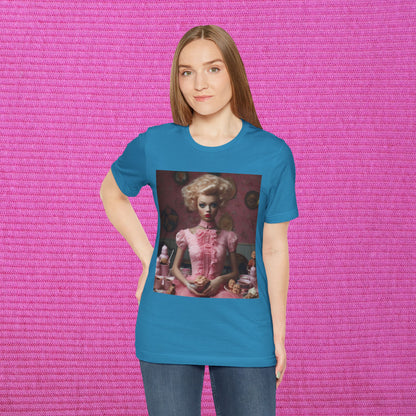 Creepy Barbie Doll Unisex Jersey Short Sleeve Tee