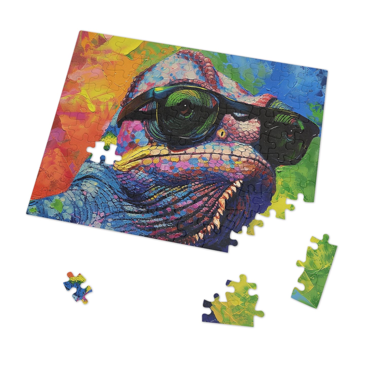 Cool Colorful Chameleon Jigsaw Puzzle (30, 110, 252, 500,1000-Piece)