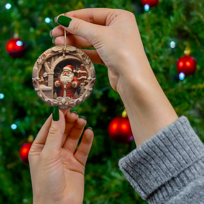 Santa Christmas Ceramic Ornament