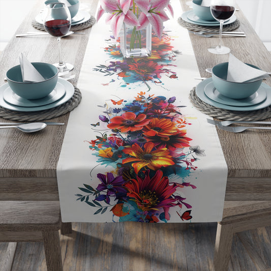 Flowers and Butterflies Table Runner (Cotton, Poly)
