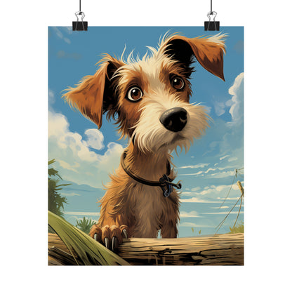 Cute Dog Poster, Kids Best Friend, Dog Lovers, Cartoon Dog, Matte Vertical Posters