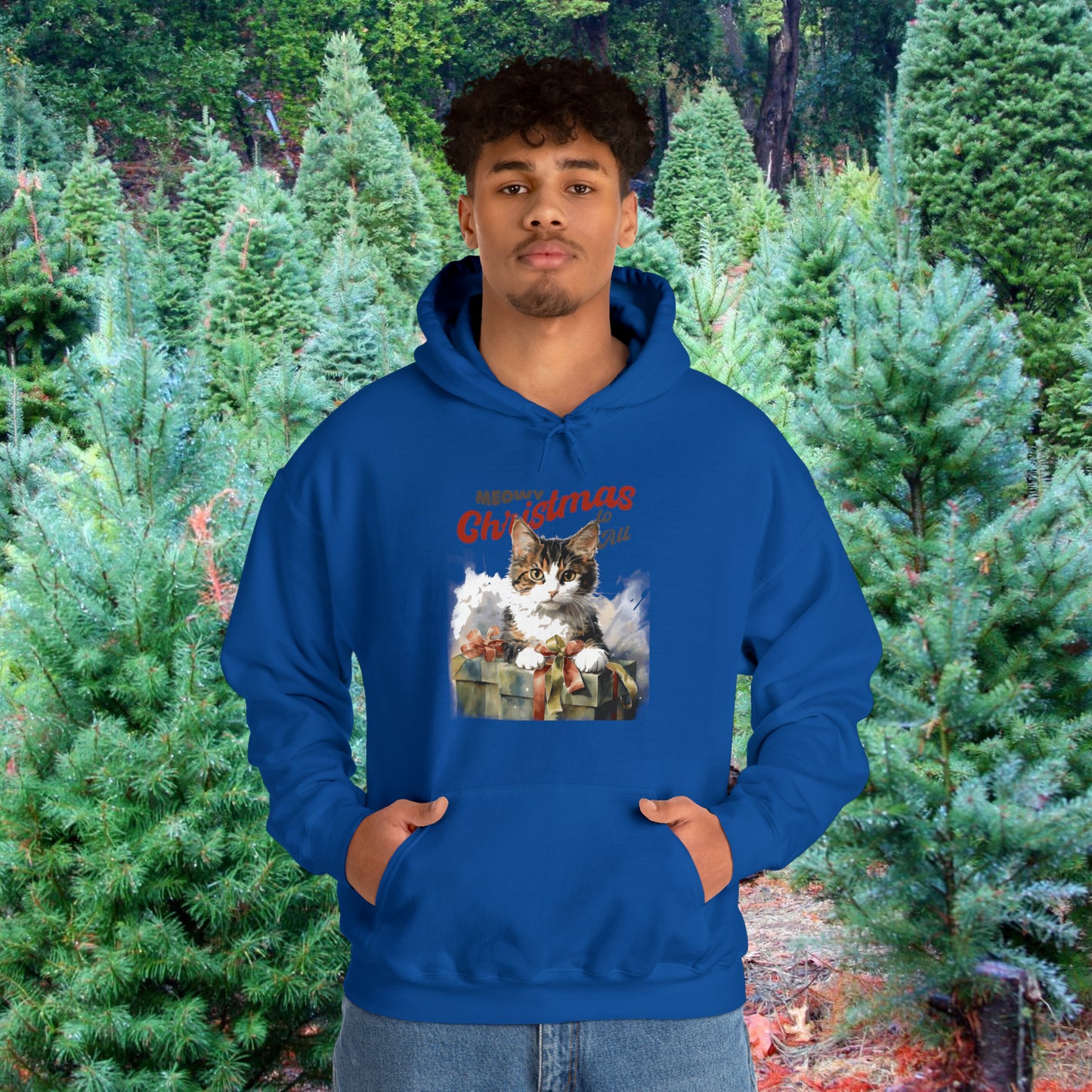 Meowy Christmas: Cute and Cozy Cat Hooded Sweatshirt Hoodie Ideal Gift for Cat Owners