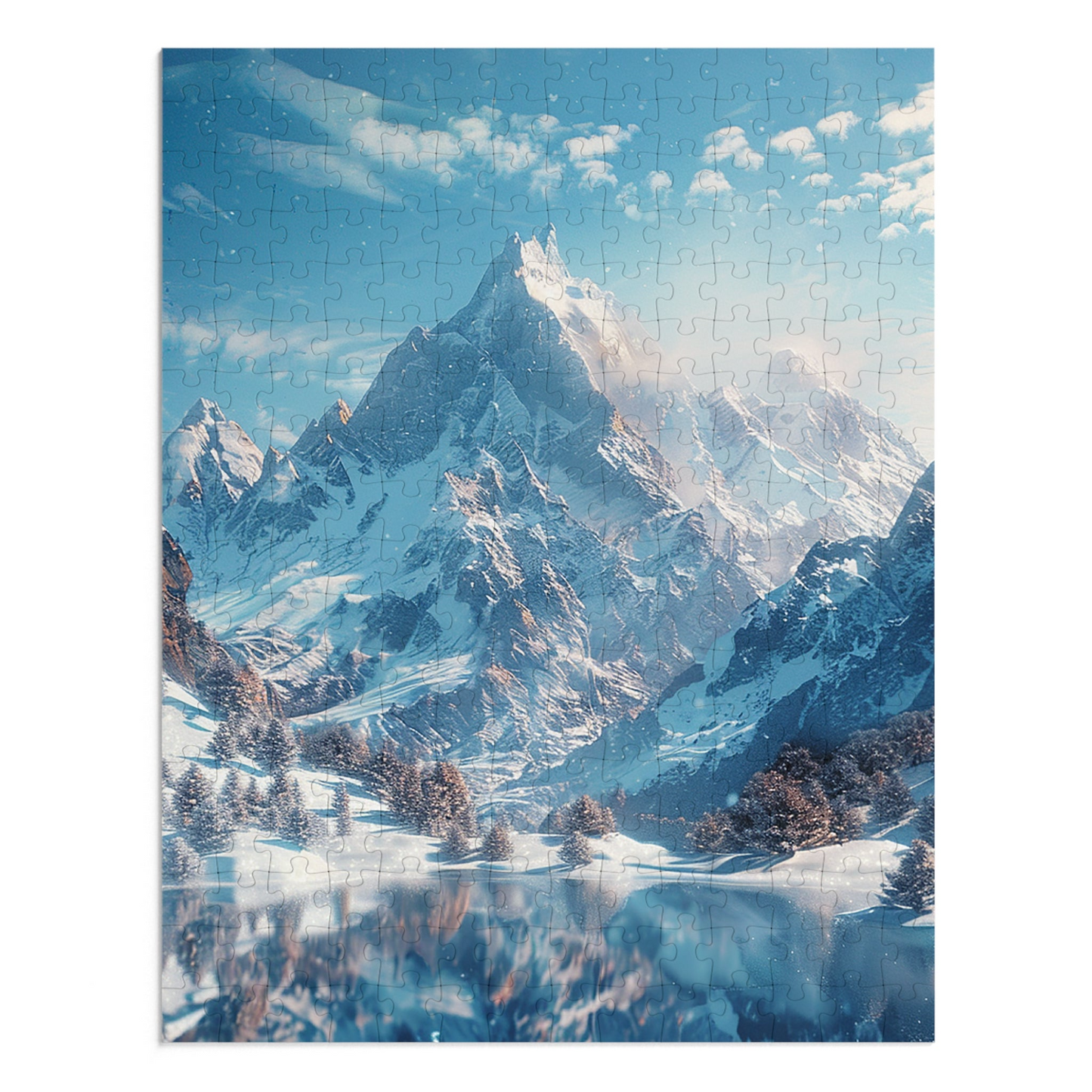 Painting of a Magnificent Snowy Mountain  Jigsaw Puzzle (30, 110, 252, 500,1000-Piece)