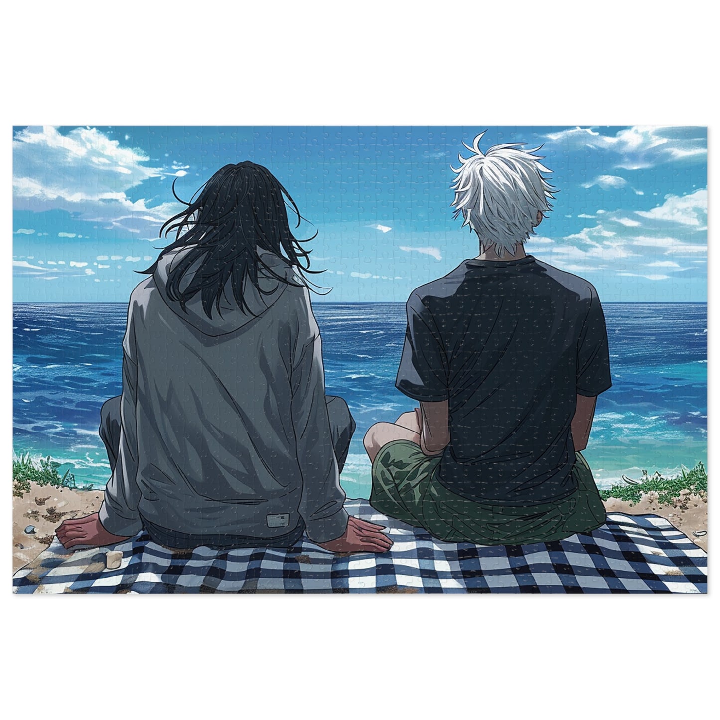 Anime Couple at the Beach  Jigsaw Puzzle (30, 110, 252, 500,1000-Piece)