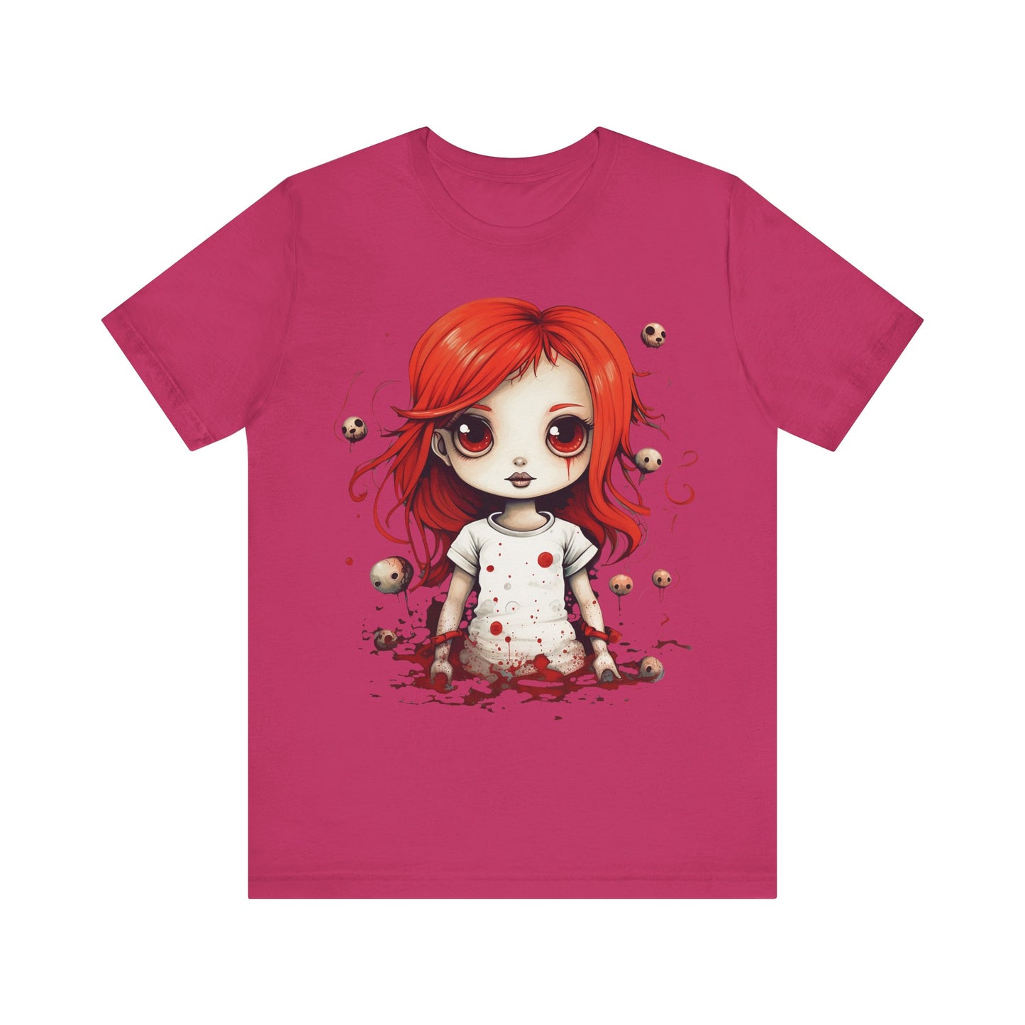 Pretty Creepy Doll Halloween Unisex Jersey Short Sleeve Tee