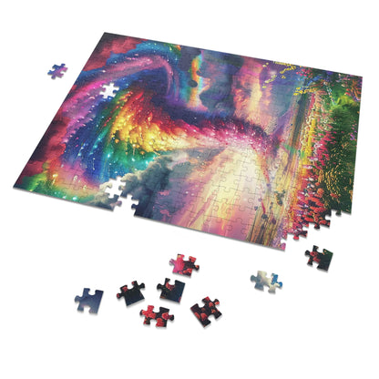 Rainbow Colored Tornado  Jigsaw Puzzle (30, 110, 252, 500,1000-Piece)