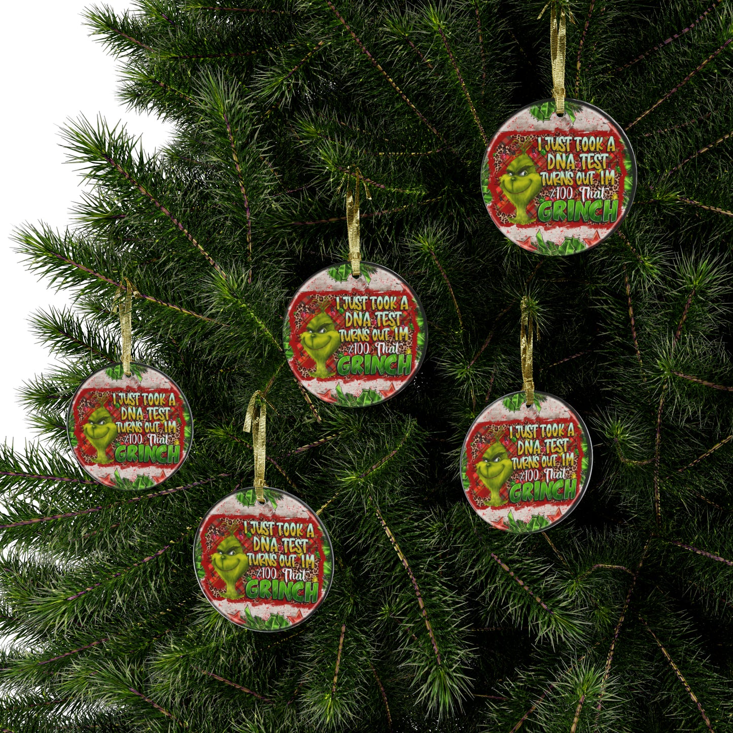 100% Grinch DNA Acrylic Ornaments