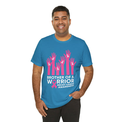 Brother of a Warrior Breast Cancer Awareness Jersey Short Sleeve Tee