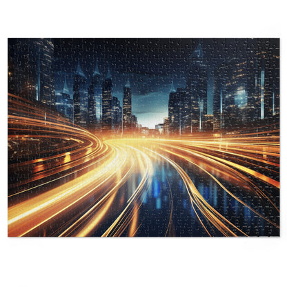 City Night Traffic Jigsaw Puzzle (30, 110, 252, 500,1000-Piece)