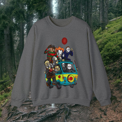 Mystery Machine Horror Friends Halloween Unisex Heavy Blend™ Crewneck Sweatshirt