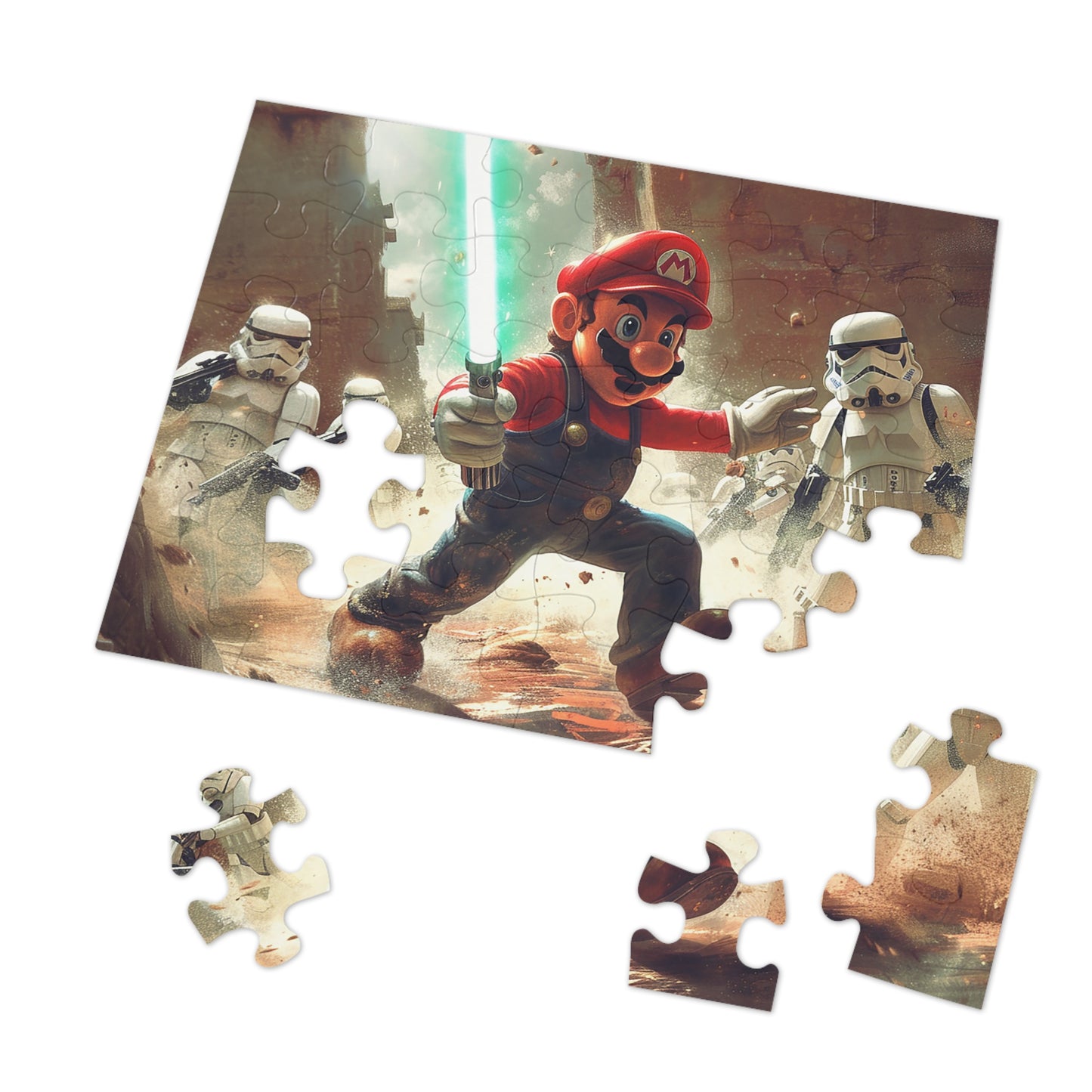 Mario, May the Force Be With Him! Jigsaw Puzzle (30, 110, 252, 500,1000-Piece)