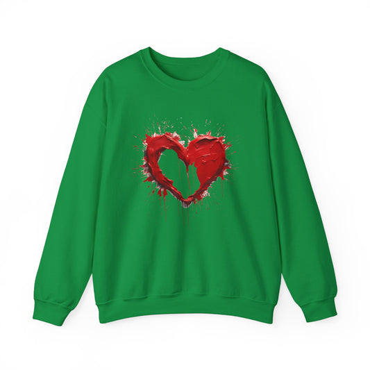 Paint Poured Heart  Unisex Heavy Blend™ Crewneck Sweatshirt