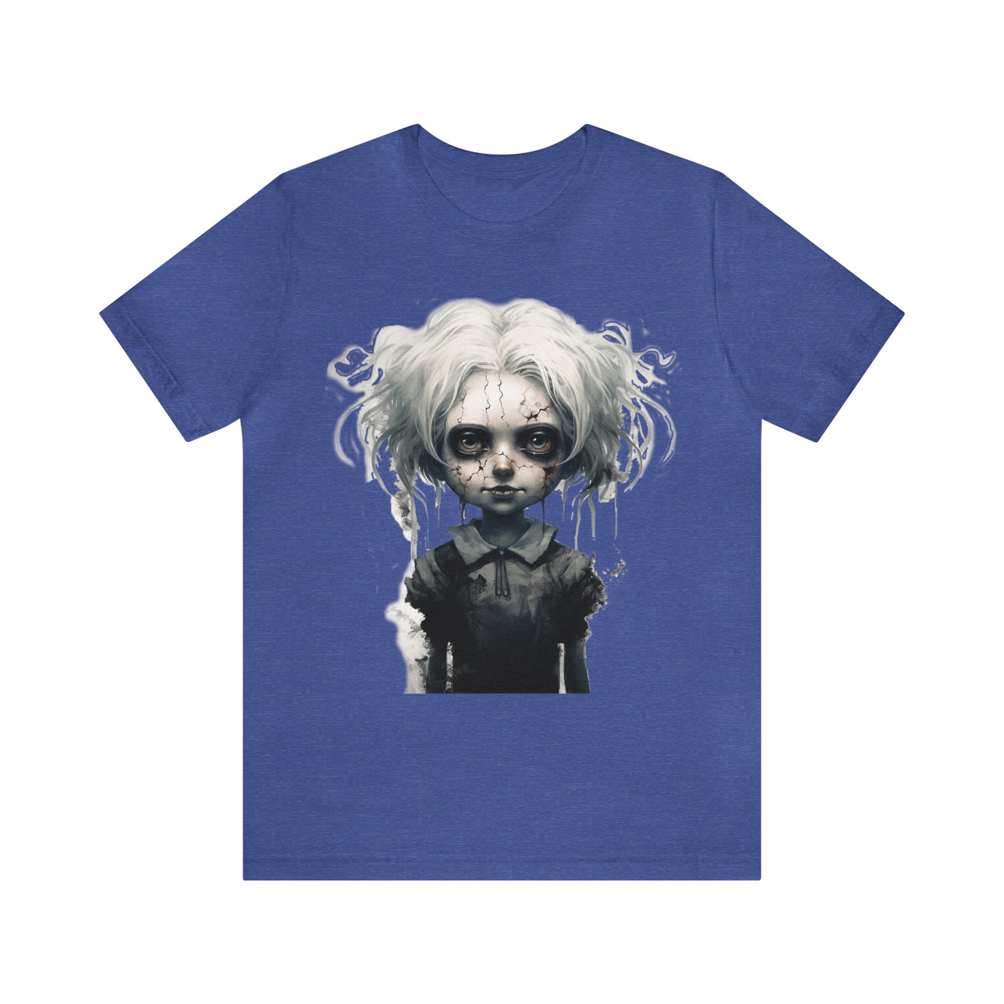 Creepy Doll Halloween Unisex Jersey Short Sleeve Tee