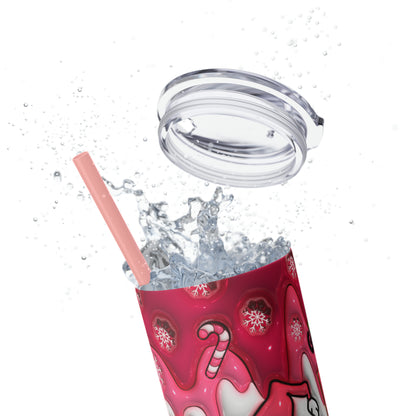 F Them Bliss Grinch  Skinny Tumbler with Straw, 20oz