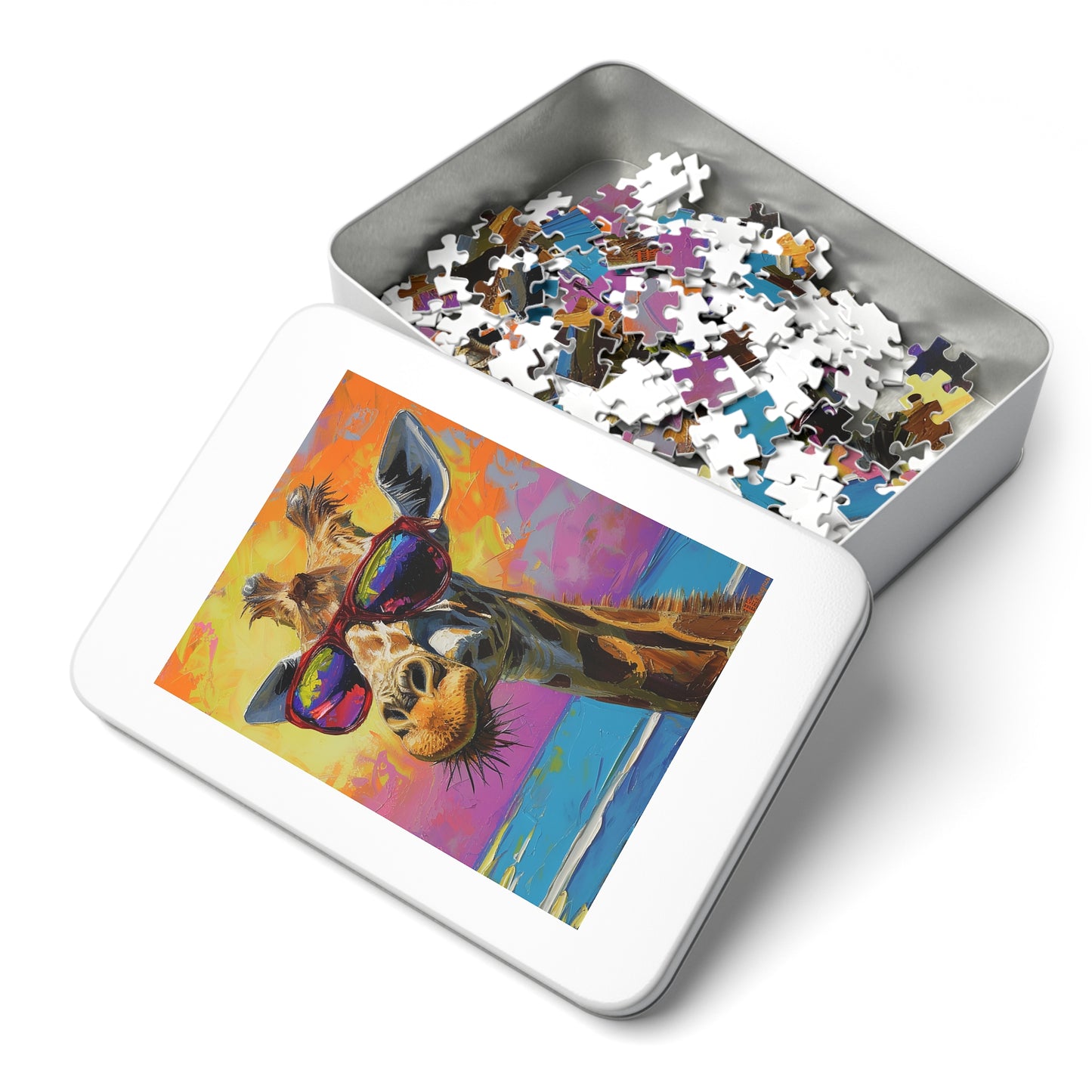 Beach Loving Giraffe Wearing Her Shades Jigsaw Puzzle (30, 110, 252, 500,1000-Piece)