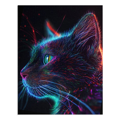 Psychedelic Cat Jigsaw Puzzle (30, 110, 252, 500-Piece)