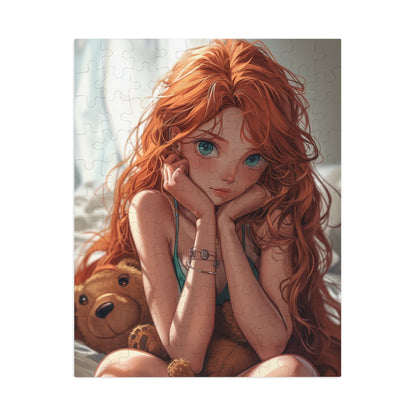 Redheaded Anime Girl  Jigsaw Puzzle (30, 110, 252, 500,1000-Piece)