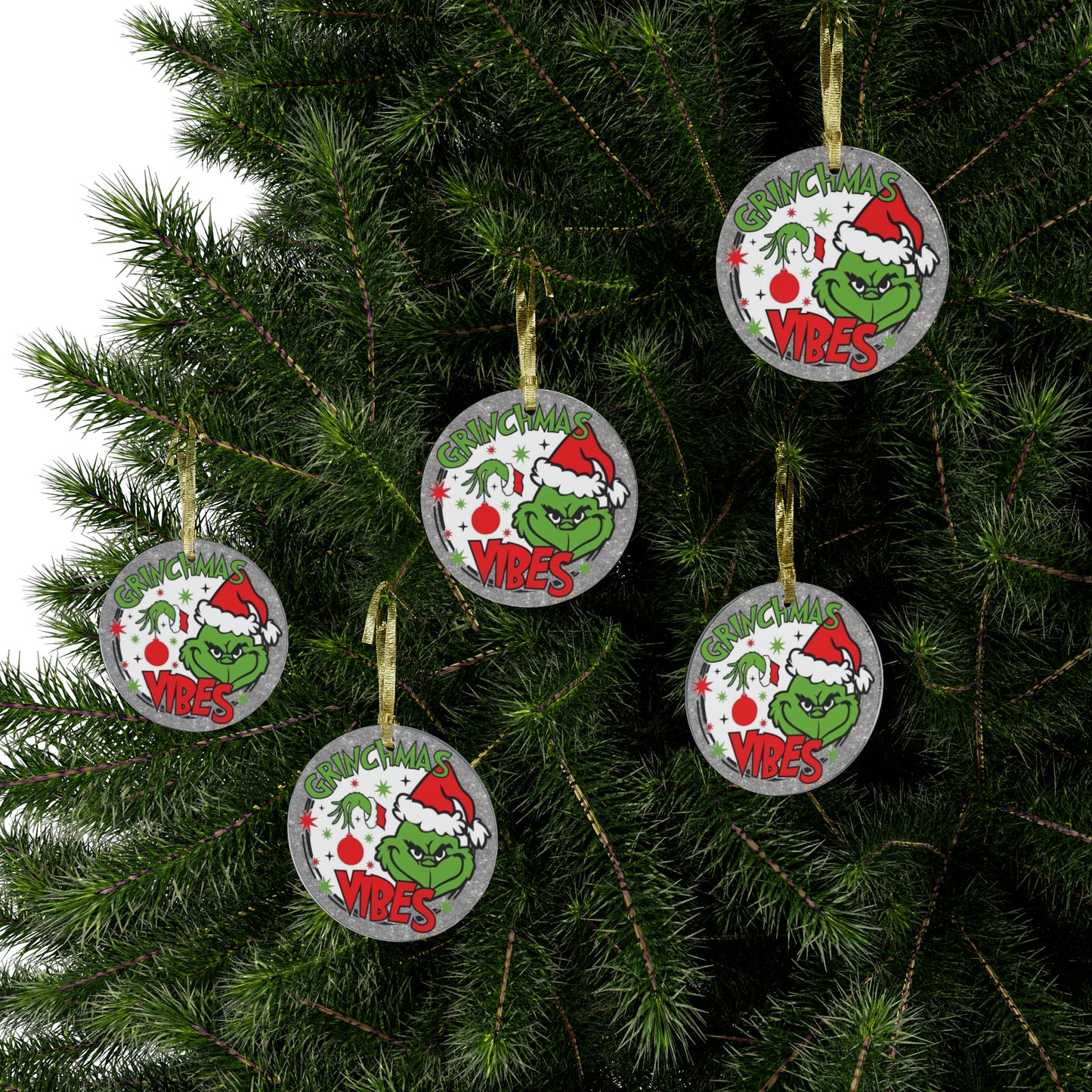 Grinch Vibes Acrylic Ornaments