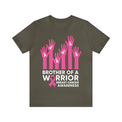 Brother of a Warrior Breast Cancer Awareness Jersey Short Sleeve Tee