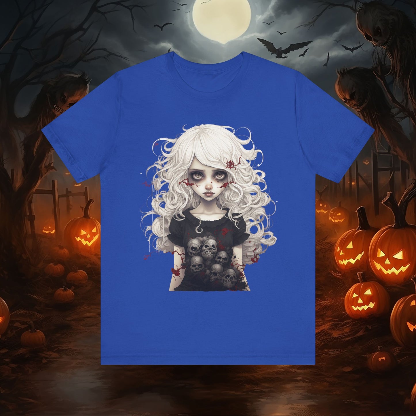 Creepy Doll Halloween Unisex Jersey Short Sleeve Tee