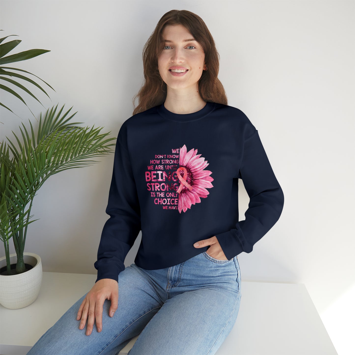 Being Strong Breast Cancer Survivor Unisex Heavy Blend™ Crewneck Sweatshirt