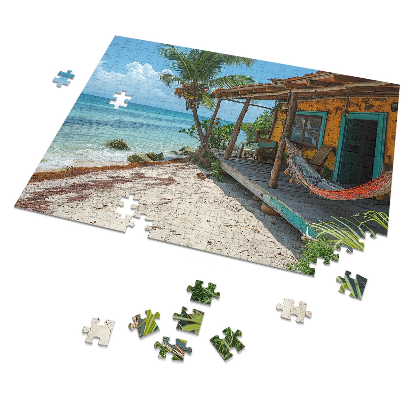 Island Cabin on the Beach  Jigsaw Puzzle (30, 110, 252, 500,1000-Piece)