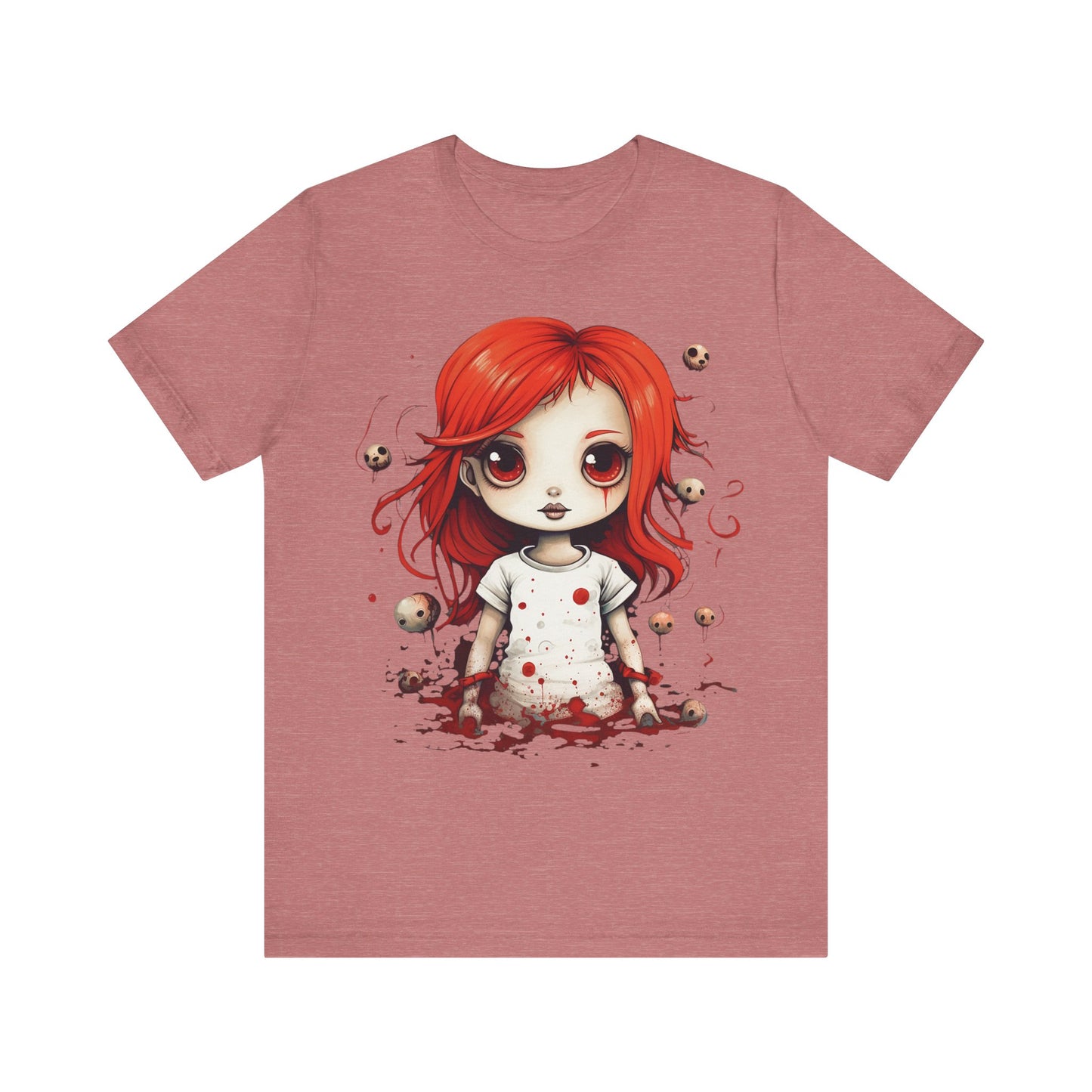 Pretty Creepy Doll Halloween Unisex Jersey Short Sleeve Tee