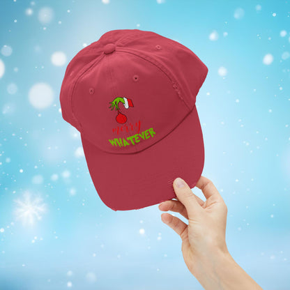 Merry Whatever Distressed Cap - Unisex Holiday Hat