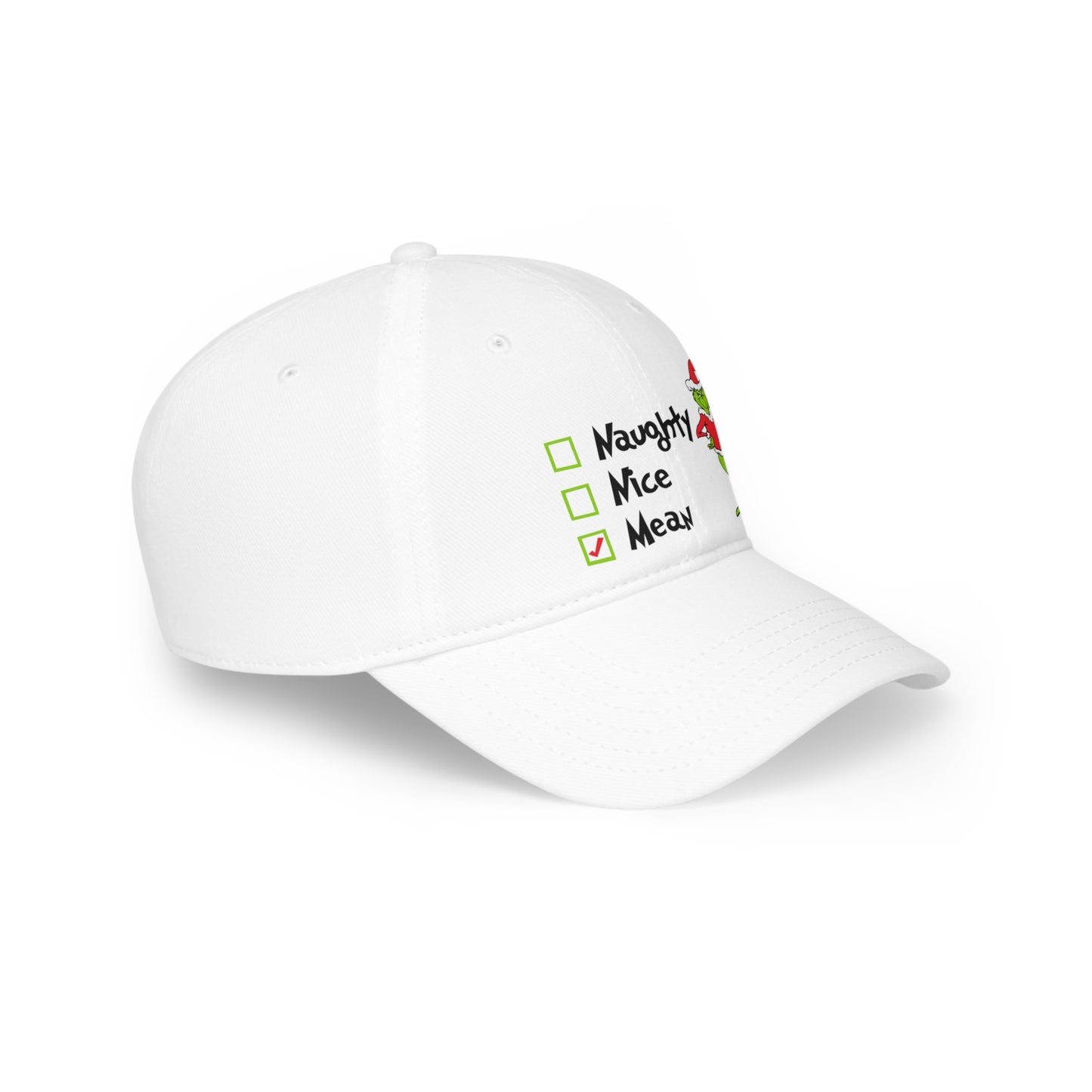 Naughty Nice Mean Grinch  Low Profile Baseball Cap